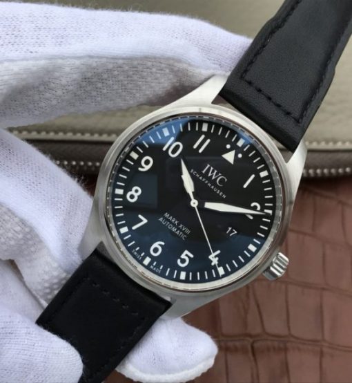 Replica IWC XF Mark XVIII IW327001 Black Dial Leather Strap - Image 2