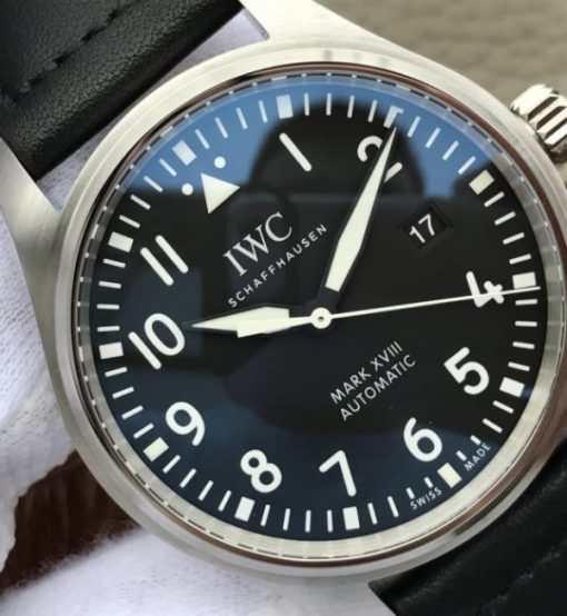 Replica IWC XF Mark XVIII IW327001 Black Dial Leather Strap - Image 3