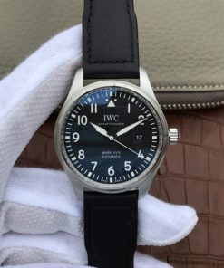 Replica IWC XF Mark XVIII IW327001 Black Dial Leather Strap
