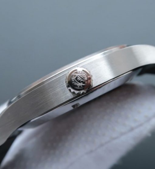 Replica IWC MKF Mark XVII Black Dial Black Leather Strap A2892 - Image 3