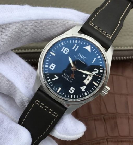 Replica IWC XF Mark XVII Le Petit Prince Blue Dial Leather Strap A2892 - Image 2