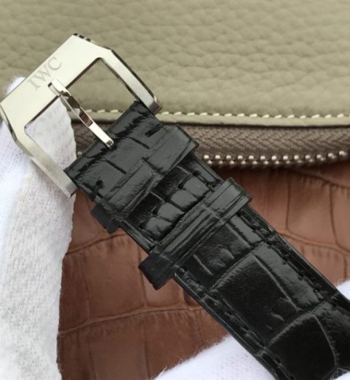 Replica IWC XF Mark XVII Black Dial Black Leather Strap A2892 - Image 7