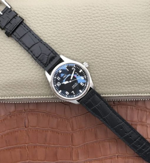Replica IWC XF Mark XVII Black Dial Black Leather Strap A2892 - Image 8