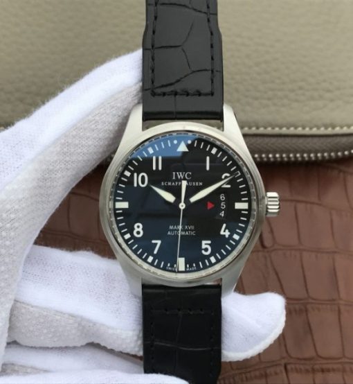 Replica IWC XF Mark XVII Black Dial Black Leather Strap A2892