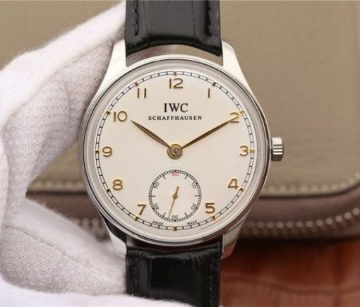 Replica IWC ZF Portuguese IW545408 White Dial Leather Strap A6498