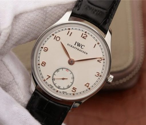 Replica IWC ZF Portuguese IW5454 White Dial Leather Strap RG Hand - Image 2