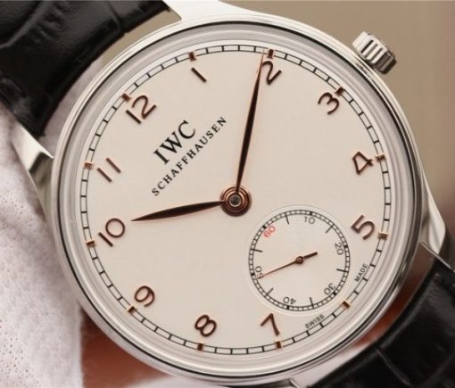 Replica IWC ZF Portuguese IW5454 White Dial Leather Strap RG Hand - Image 3