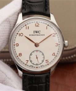 Replica IWC ZF Portuguese IW5454 White Dial Leather Strap RG Hand