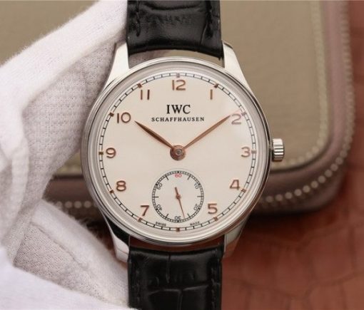 Replica IWC ZF Portuguese IW5454 White Dial Leather Strap RG Hand