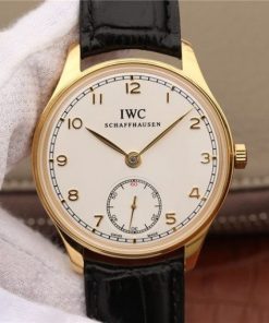 Replica IWC ZF Portuguese IW5454 YG White Dial Leather Strap A6498