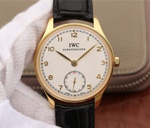 Replica IWC ZF Portuguese IW5454 YG White Dial Leather Strap A6498