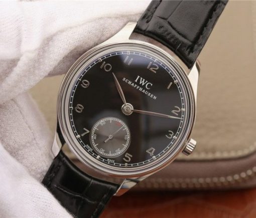 Replica IWC ZF Portuguese IW545407 Black Dial Leather Strap A6498 - Image 2