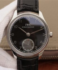 Replica IWC ZF Portuguese IW545407 Black Dial Leather Strap A6498