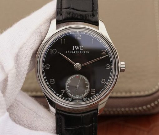Replica IWC ZF Portuguese IW545407 Black Dial Leather Strap A6498