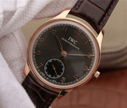 Replica IWC ZF Portuguese IW545406 RG Brown Dial Leather Strap A6498 - Image 2