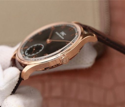 Replica IWC ZF Portuguese IW545406 RG Brown Dial Leather Strap A6498 - Image 6