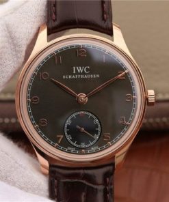 Replica IWC ZF Portuguese IW545406 RG Brown Dial Leather Strap A6498