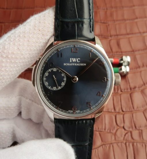 Replica IWC YLF Portuguese IW524205 Blue Dial Leather Strap A95290