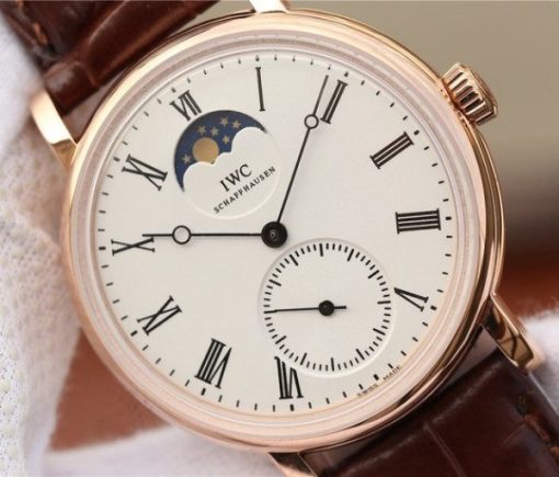 Replica IWC Vintage IW544803 White Dial RG Brown Leather Strap - Image 3