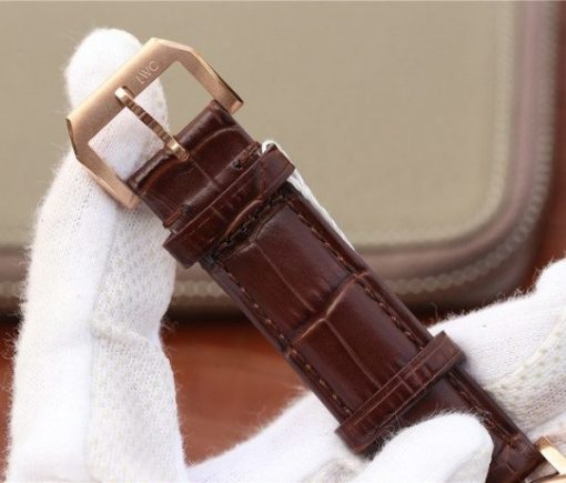 Replica IWC Vintage IW544803 White Dial RG Brown Leather Strap - Image 14