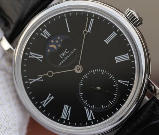 Replica IWC Vintage IW544801 Black Dial Black Leather Strap - Image 3