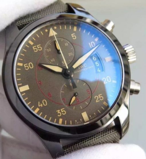 Replica IWC V6 Pilot Chrono IW388002 Real Ceramic Nylon Strap A7750 - Image 2