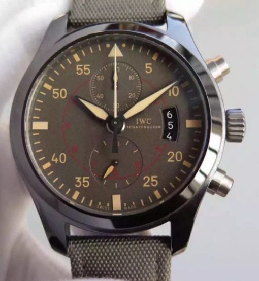 Replica IWC V6 Pilot Chrono IW388002 Real Ceramic Nylon Strap A7750