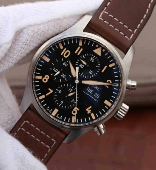 Replica IWC ZF Pilot Chrono AUS Special Edition Leather Strap A7750 - Image 2
