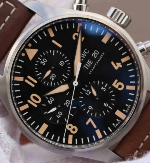 Replica IWC ZF Pilot Chrono AUS Special Edition Leather Strap A7750 - Image 3