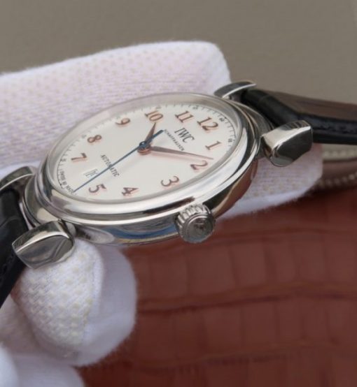 Replica IWC TW Da Vinci IW356601 White Dial Black Leather Strap A2892 - Image 7