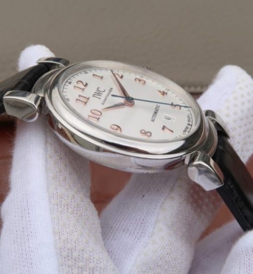 Replica IWC TW Da Vinci IW356601 White Dial Black Leather Strap A2892 - Image 8