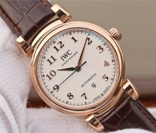 Replica IWC TW Da Vinci RG IW3566 White Dial Black Leather Strap A2892 - Image 2