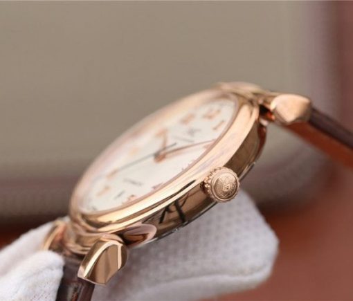 Replica IWC TW Da Vinci RG IW3566 White Dial Black Leather Strap A2892 - Image 7