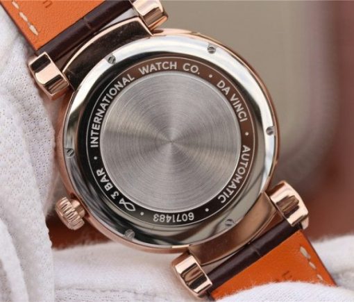 Replica IWC TW Da Vinci RG IW3566 White Dial Black Leather Strap A2892 - Image 11