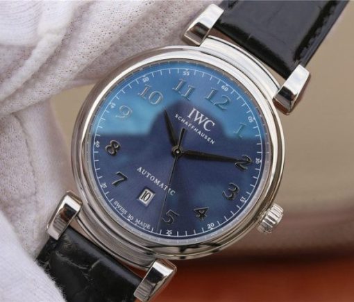 Replica IWC TW Da Vinci IW3566 Blue Dial Black Leather Strap A2892 - Image 2