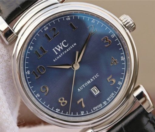 Replica IWC TW Da Vinci IW3566 Blue Dial Black Leather Strap A2892 - Image 3