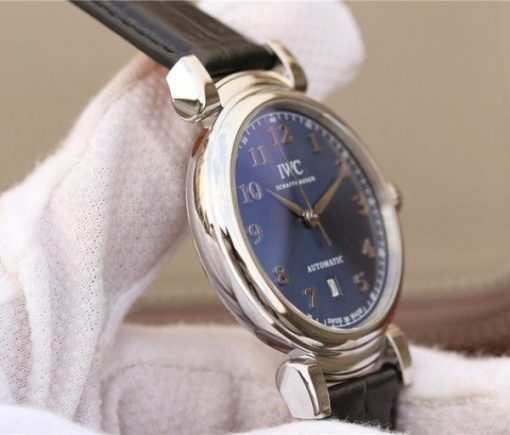 Replica IWC TW Da Vinci IW3566 Blue Dial Black Leather Strap A2892 - Image 7