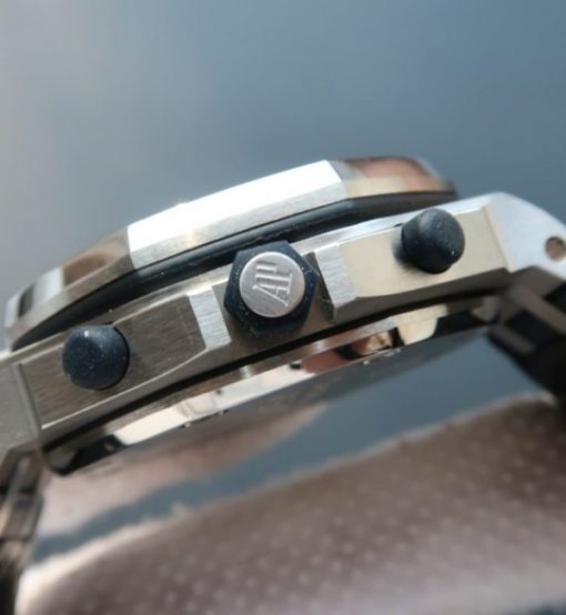 Replica Audemars Piguet JF Royal Oak Offshore Navy Blue Leather Strap A3126 - Image 4
