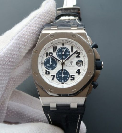 Replica Audemars Piguet JF Royal Oak Offshore Navy Blue Leather Strap A3126