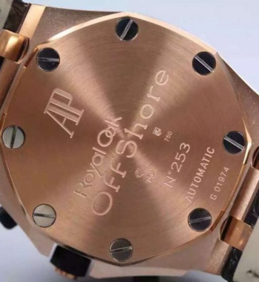 Replica Audemars Piguet JF Royal Oak Offshore RG Full Paved Diamonds Leather Strap A7750 - Image 4