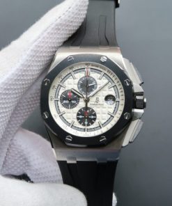 Replica Audemars Piguet JF Royal Oak Offshore 44mm White/Black Dial Rubber Strap A3126