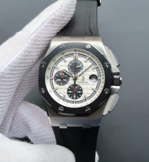 Replica Audemars Piguet JF Royal Oak Offshore 44mm White/Black Dial Rubber Strap A3126