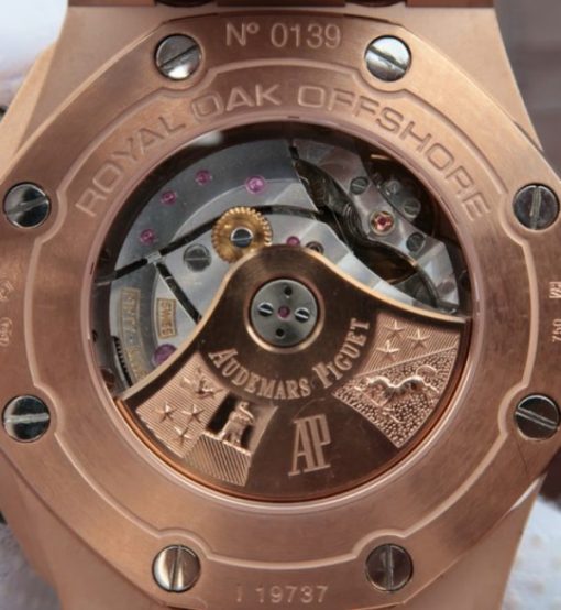 Replica Audemars Piguet JF Royal Oak Offshore 26470OR Gold Theme Leather Strap A3126 - Image 5