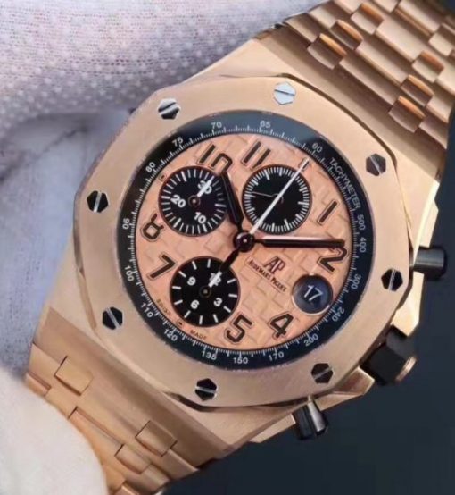 Replica Audemars Piguet JF Royal Oak Offshore Gold Theme 26470OR RG Bracelet A3126 - Image 2