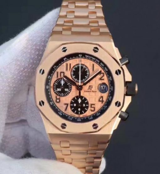 Replica Audemars Piguet JF Royal Oak Offshore Gold Theme 26470OR RG Bracelet A3126