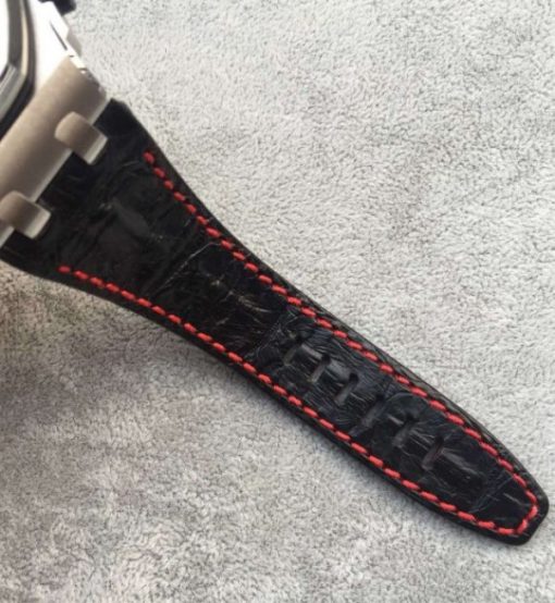 Replica Audemars Piguet JF Royal Oak Offshore Black Theme Black Leather Strap A3126 - Image 6