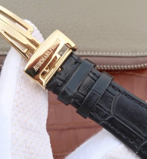 Replica Audemars Piguet JF Royal Oak 41mm 26574 YG Blue Dial Leather Strap A5134 - Image 15