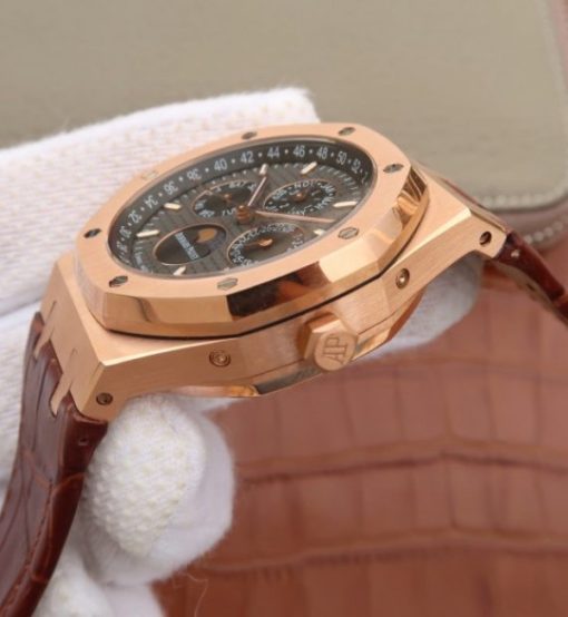 Replica Audemars Piguet JF Royal Oak 41mm 26574 RG Black Dial Leather Strap A5134 - Image 8
