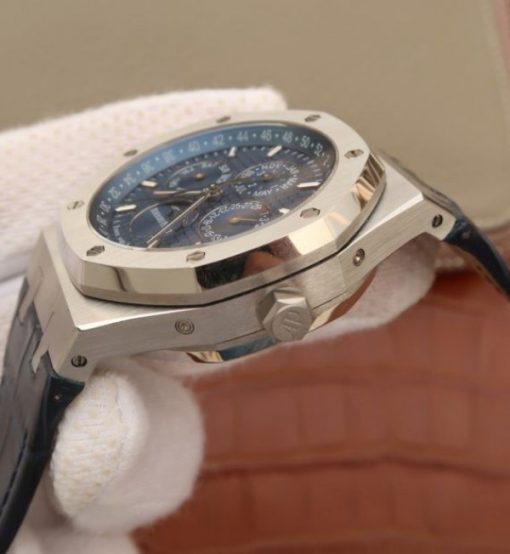 Replica Audemars Piguet JF Royal Oak 41mm 26574 SS Blue Dial Leather Strap A5134 - Image 7