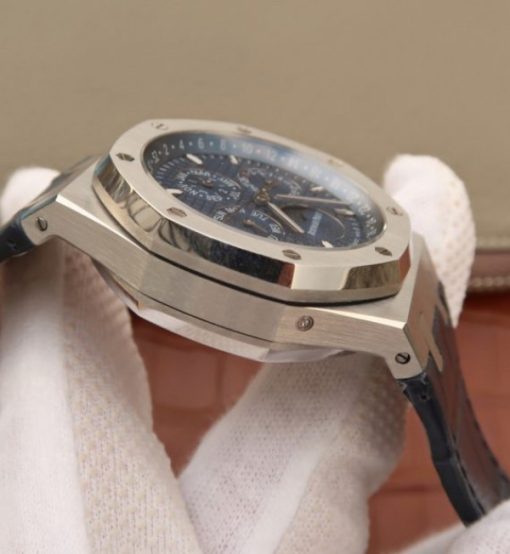 Replica Audemars Piguet JF Royal Oak 41mm 26574 SS Blue Dial Leather Strap A5134 - Image 8